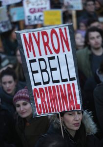 myron ebell protest